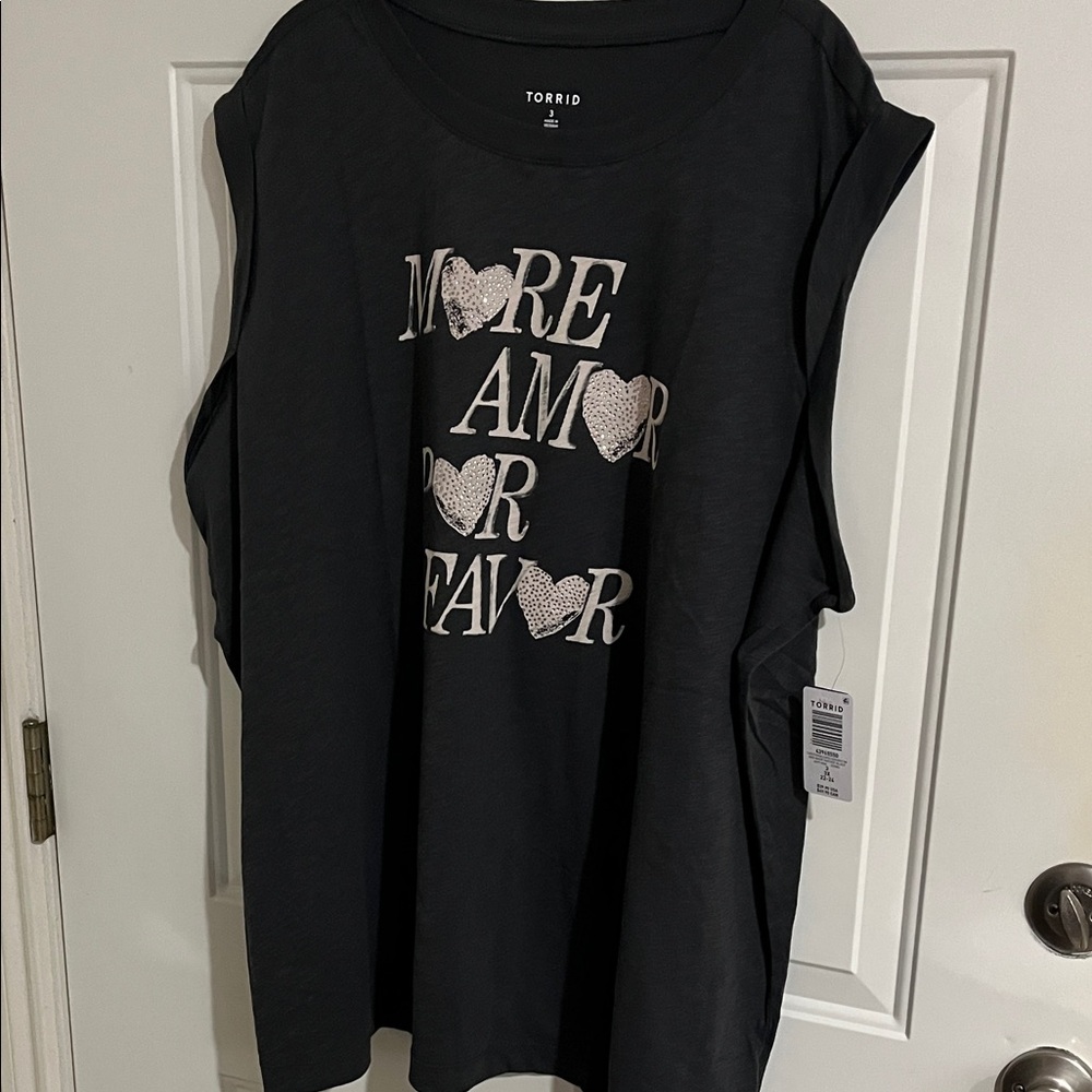 Torrid Charcoal Graphic Muscle Tee